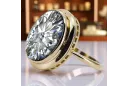 Ring Zirkon 14 Karat Gelbgold Vintage Stil vrc285y